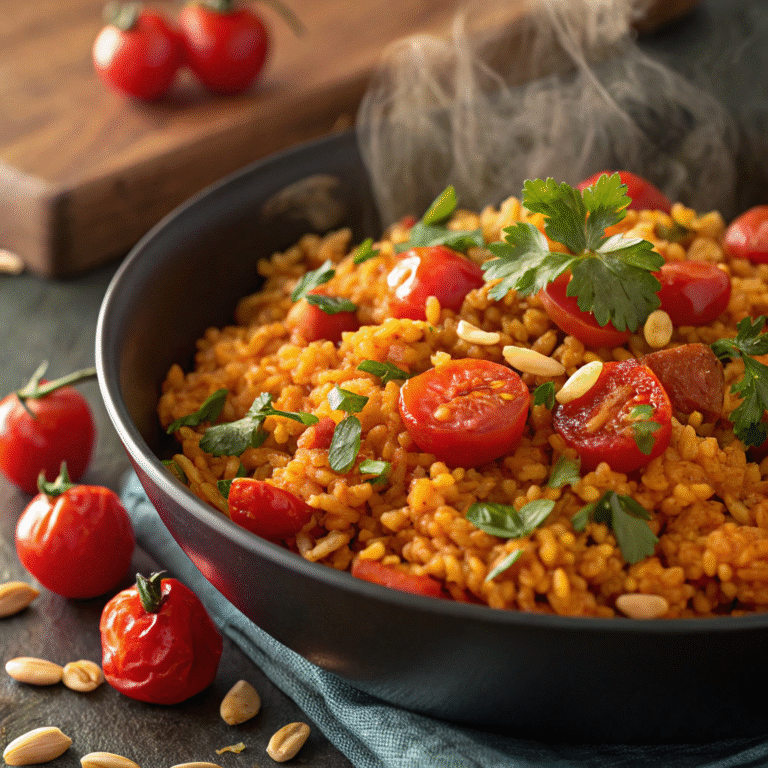 Savory Red Lentil and Tomato Rice Pilaf