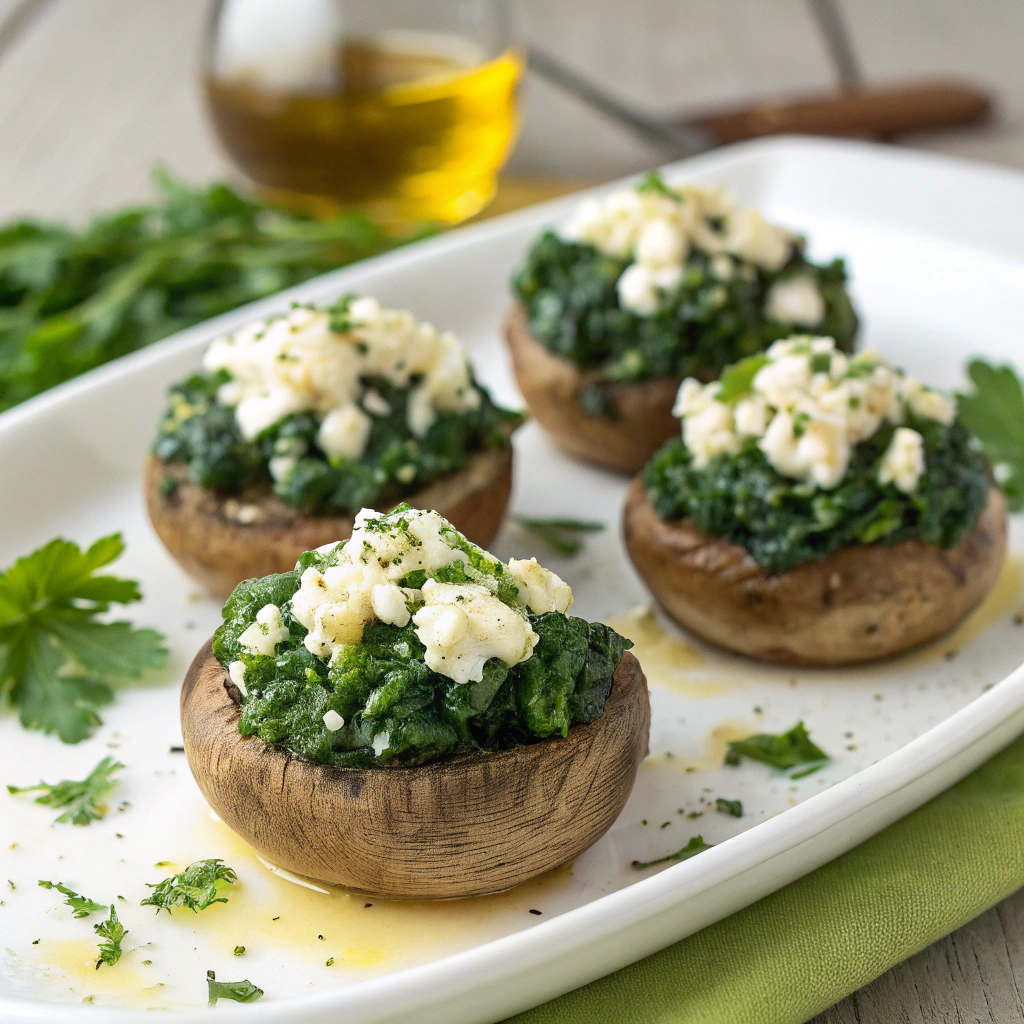 savory spinach and feta stuffed