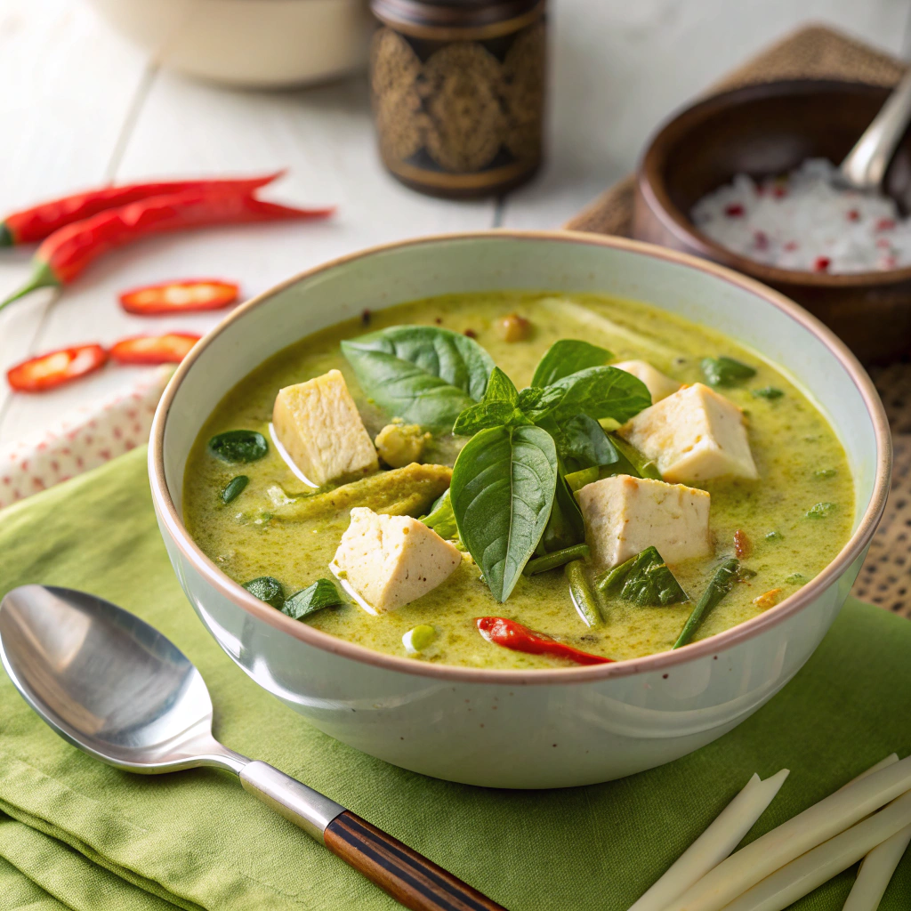 spicy thai green curry soup