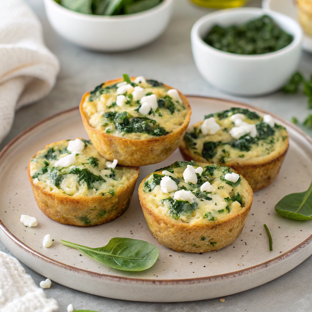 Savory Spinach and Feta Egg Muffins spinach feta egg muffins