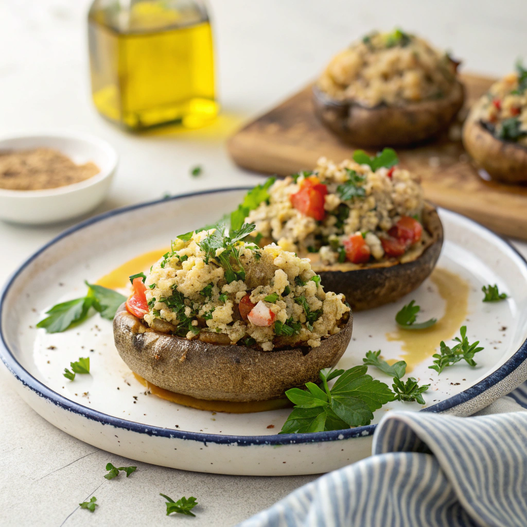 Herb-Filled Portobello Mushrooms with Quinoa stuffed portobello mushrooms