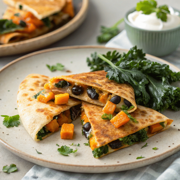 sweet potato kale quesadillas