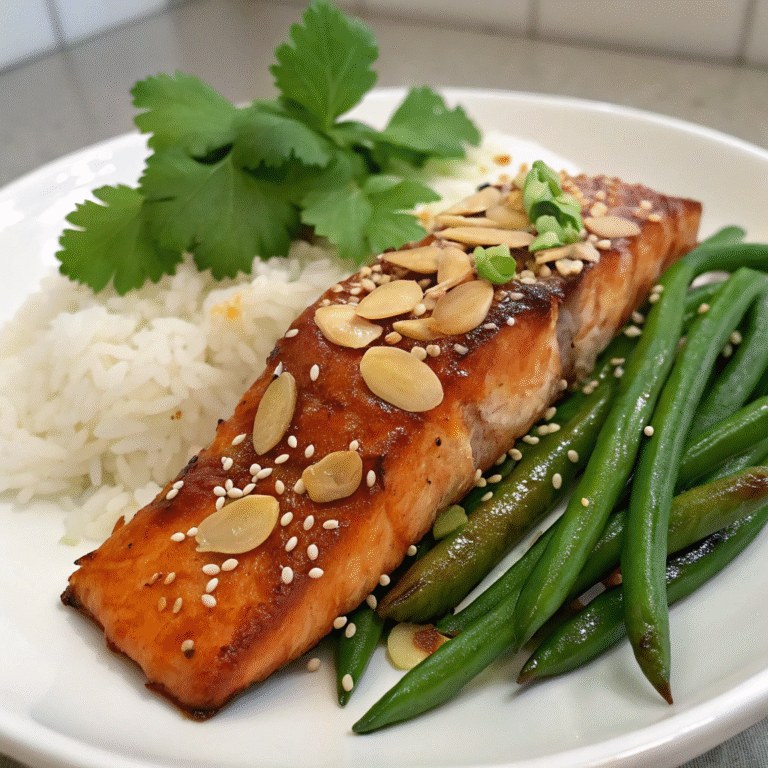 Teriyaki Glazed Salmon with Sesame Green Beans