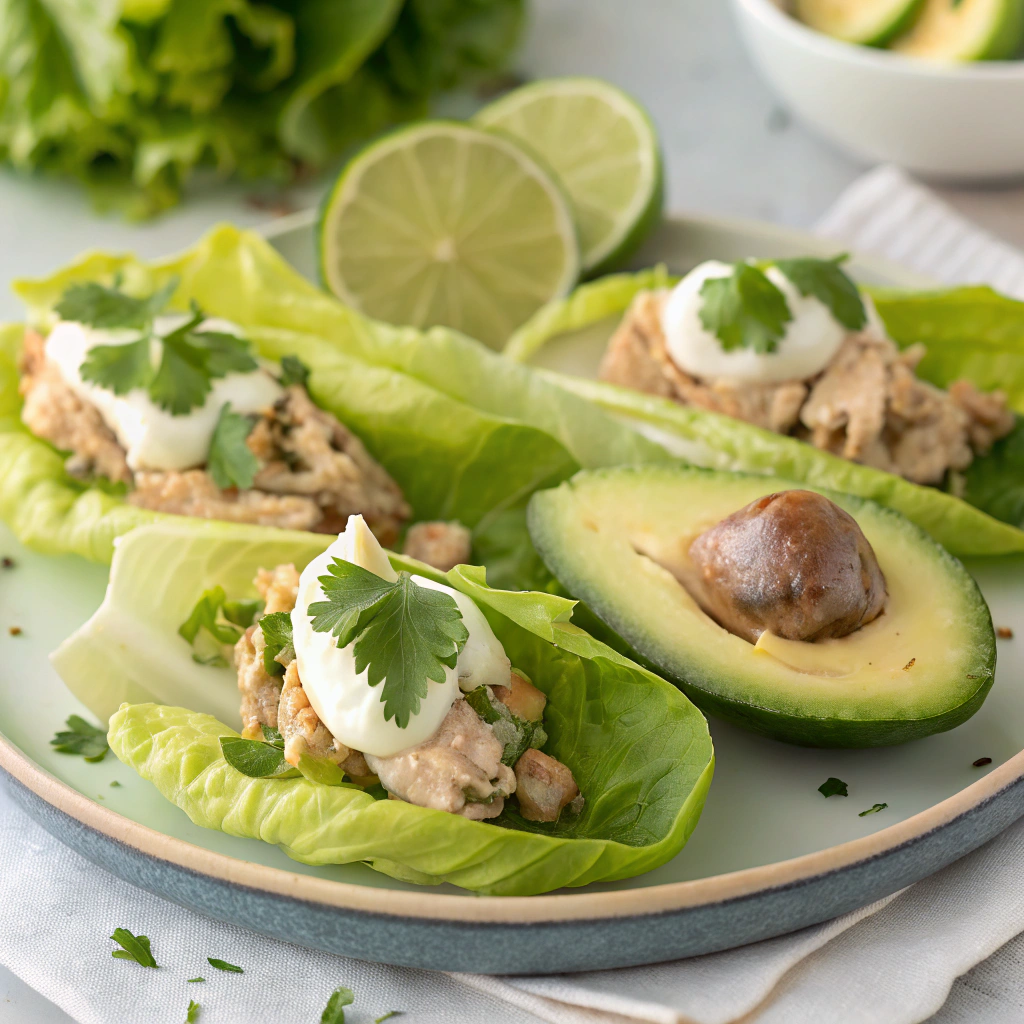 tuna avocado lettuce wraps