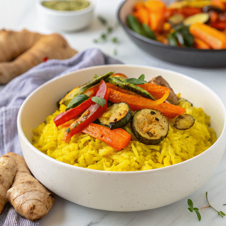 turmeric rice with vegetables