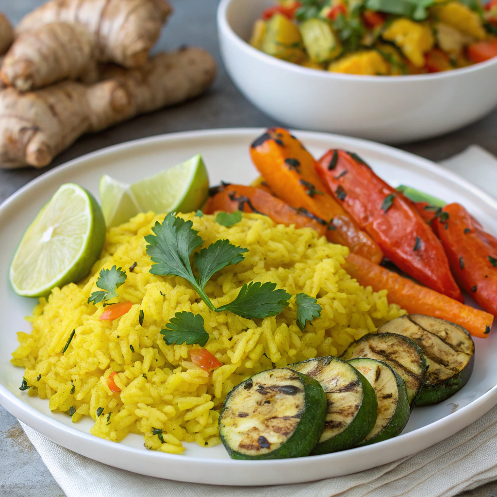 turmeric rice with vegetables