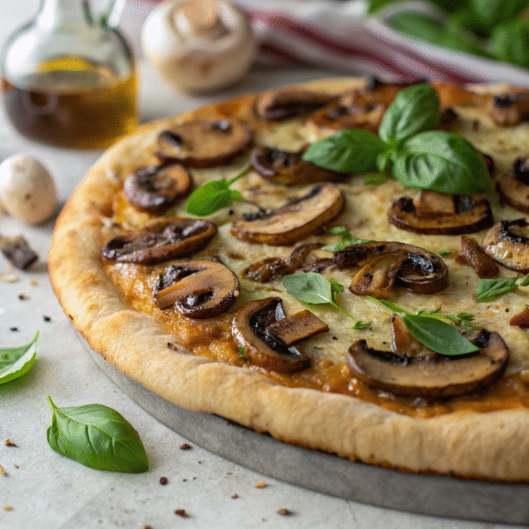 vegan roasted garlic and mushroom