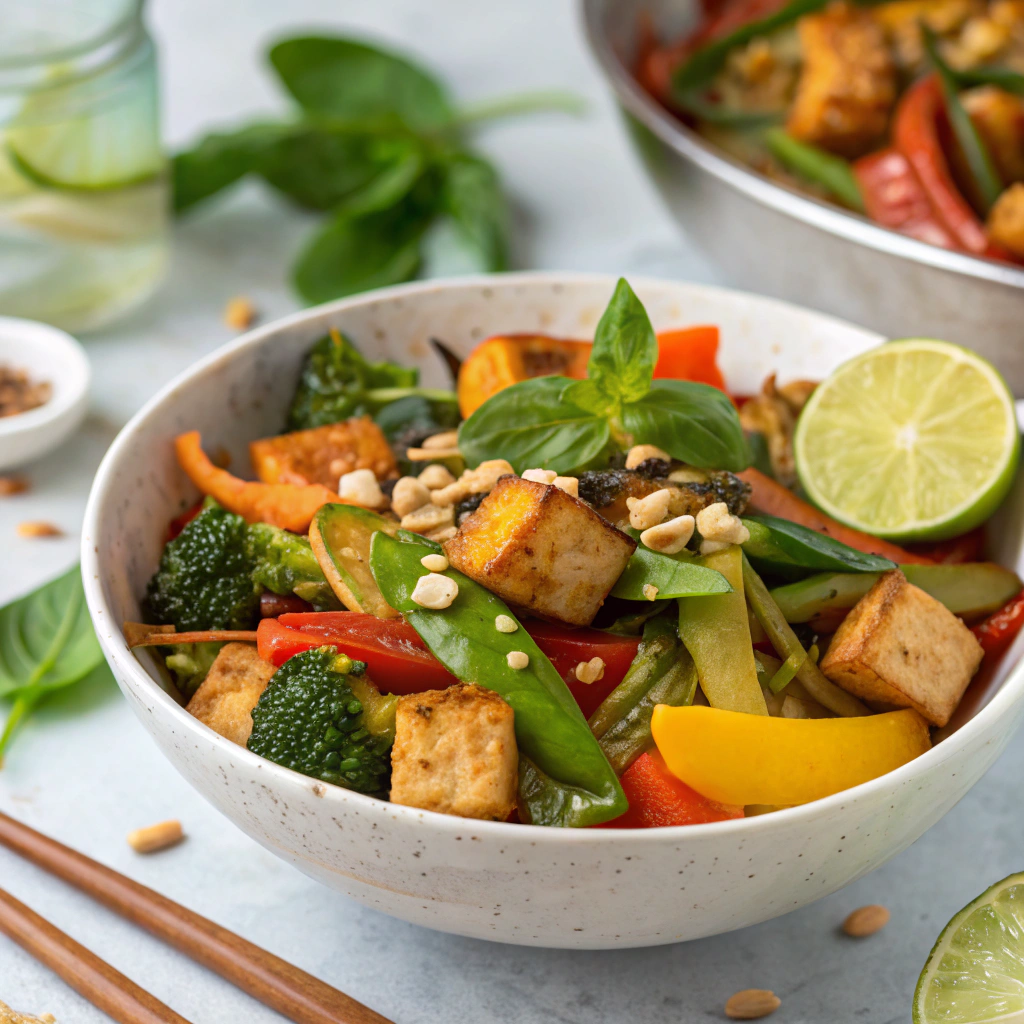 vegan thai basil stir-fry