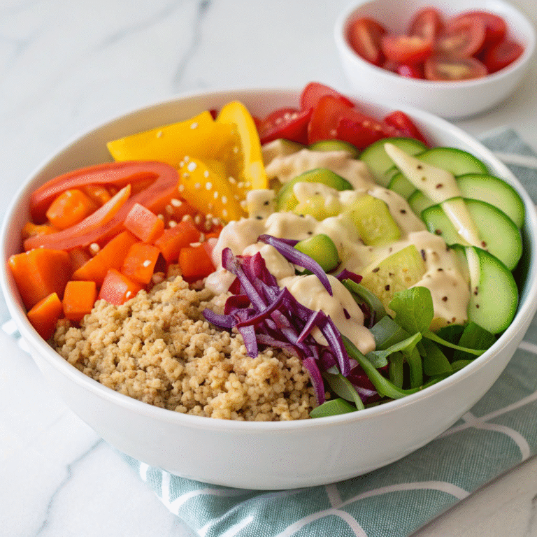 vibrant rainbow quinoa bowl