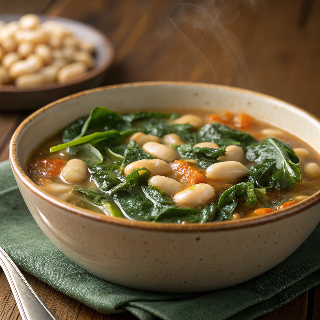 Lemony White Bean and Spinach Stew white bean spinach stew