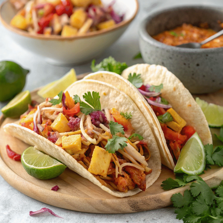 zesty spicy jackfruit tacos