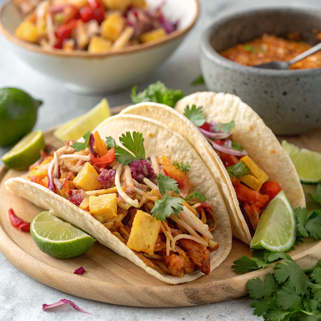 zesty spicy jackfruit tacos