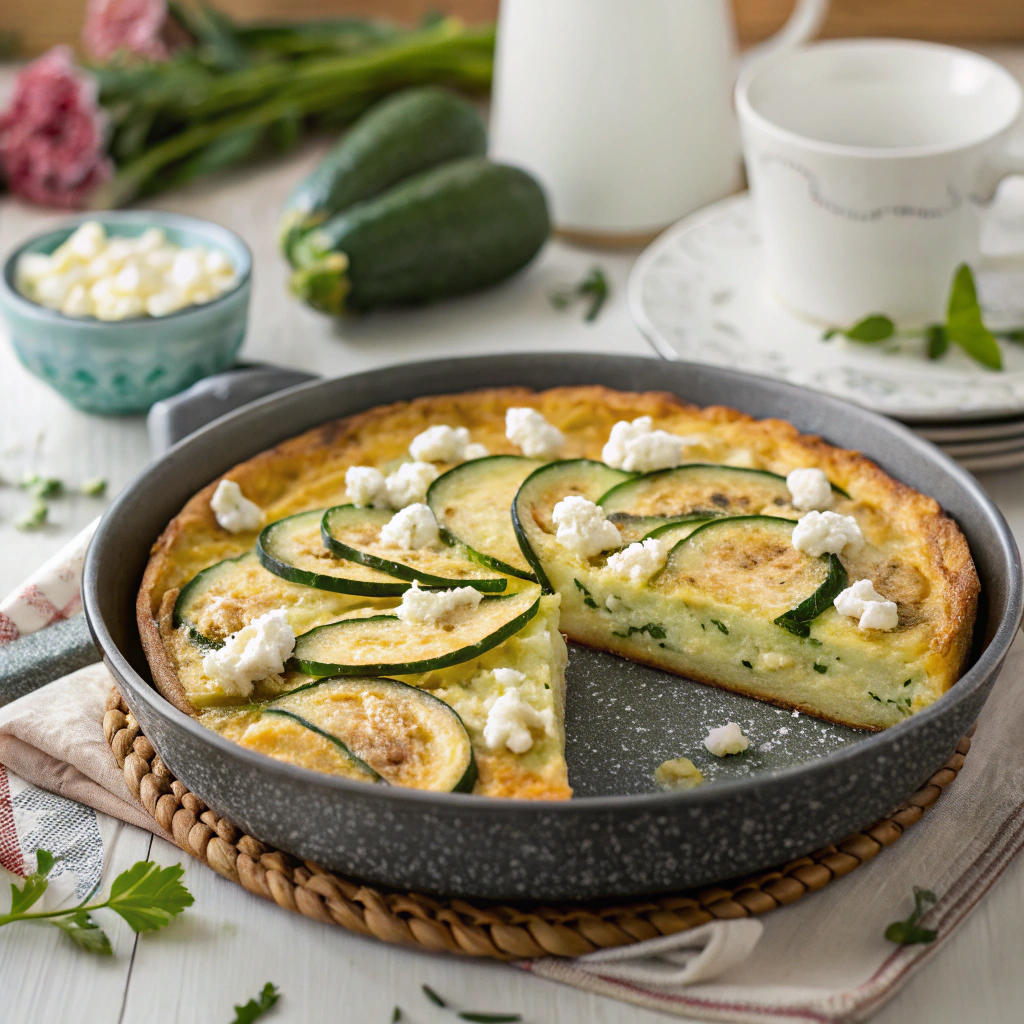 zucchini and feta frittata for