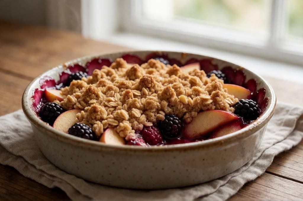 Apple and Blackberry Crumble