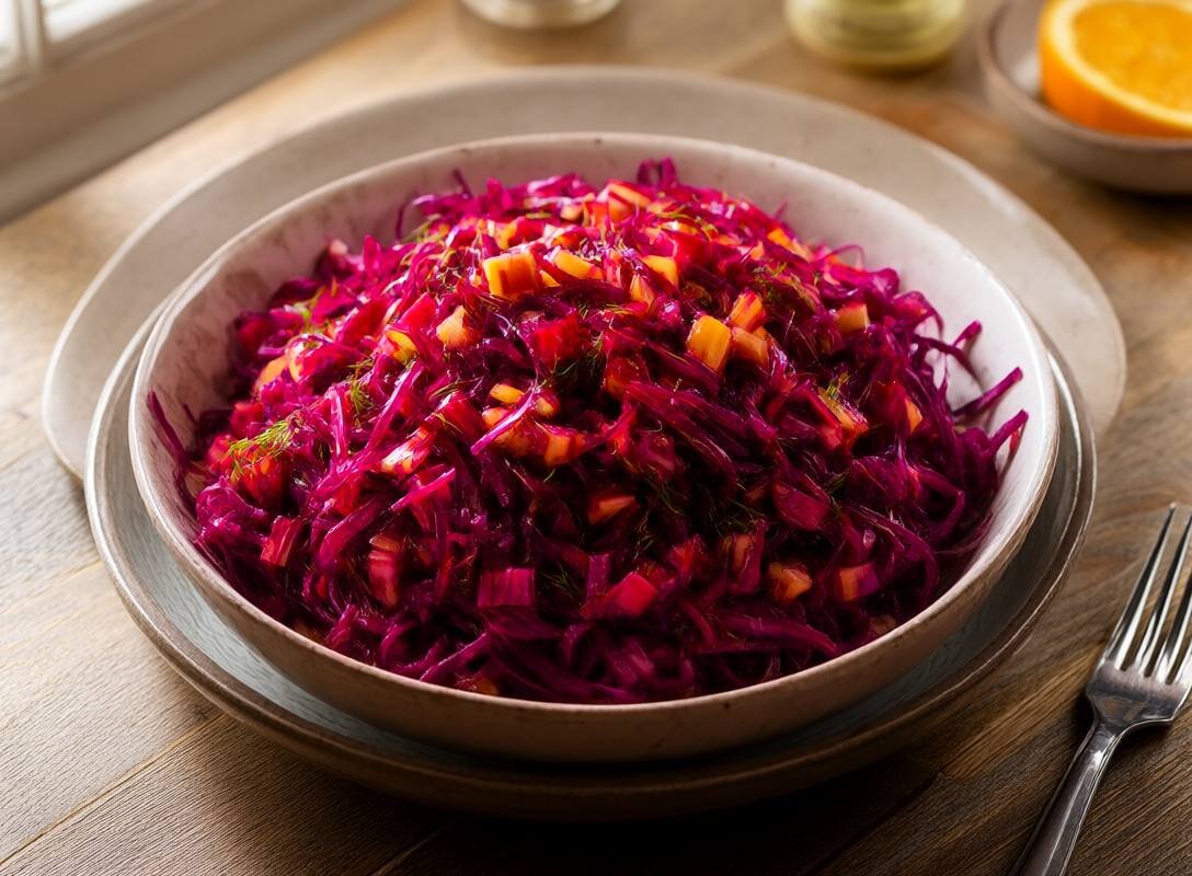 Beetroot and Fennel Slaw with Zesty Orange-Ginger Dressing