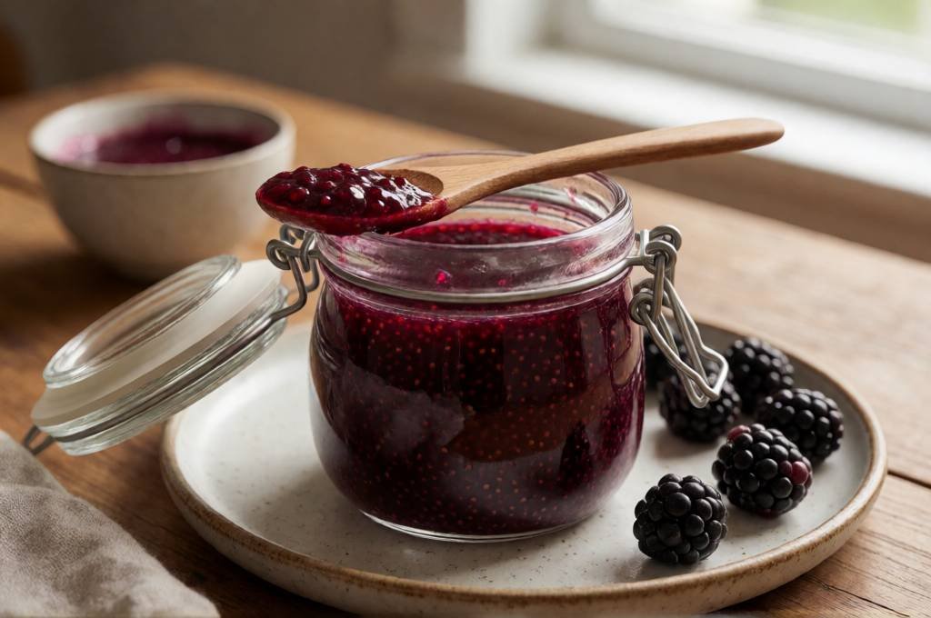 Blackberry Chia Seed Jam - 5 Ingredients, No Pectin