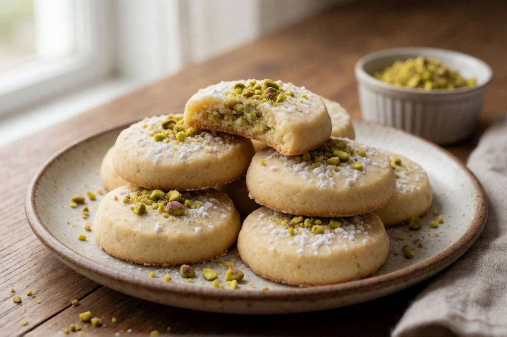 Cardamom Pistachio Shortbread - Buttery, Easy & Gift-Worthy