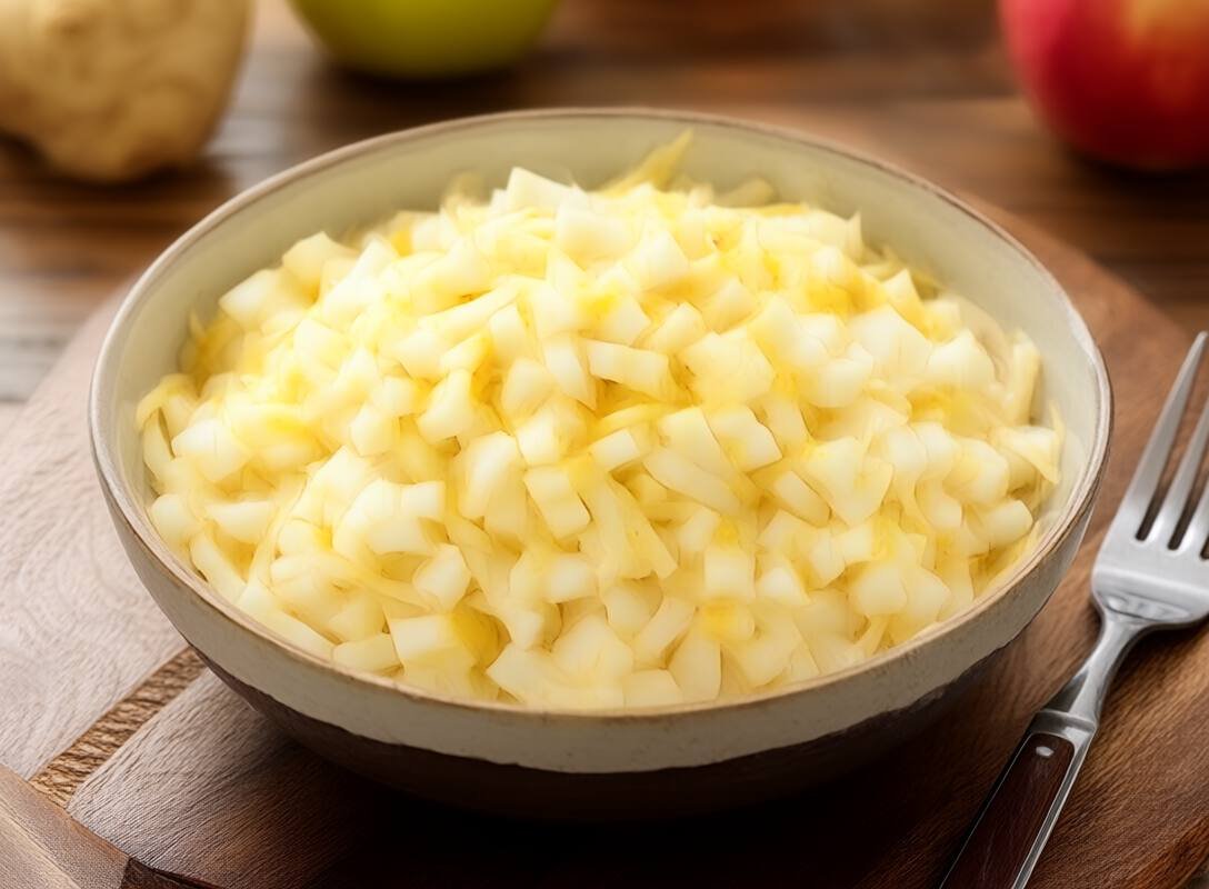 Celeriac and Apple Slaw, Zesty and Creamy with Mustard Dressing