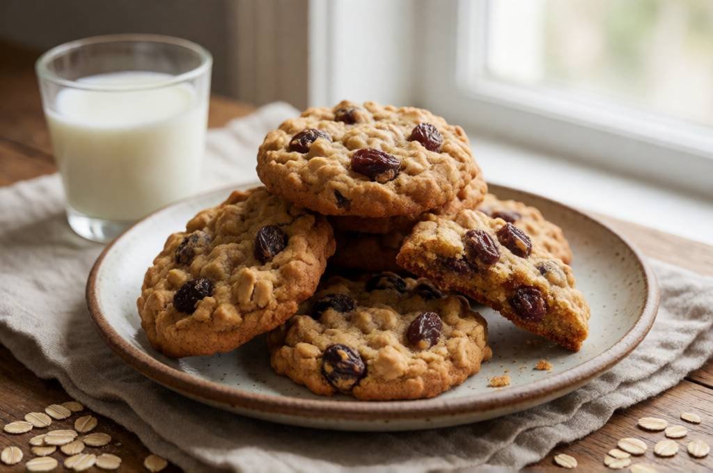 Chewy Oatmeal Raisin Cookies