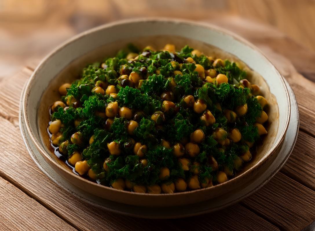 Chickpea and Kale Stir-Fry with Garlic Soy Sauce
