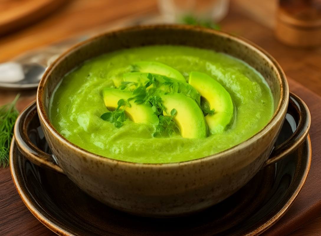 Chilled Avocado and Cucumber Gazpacho