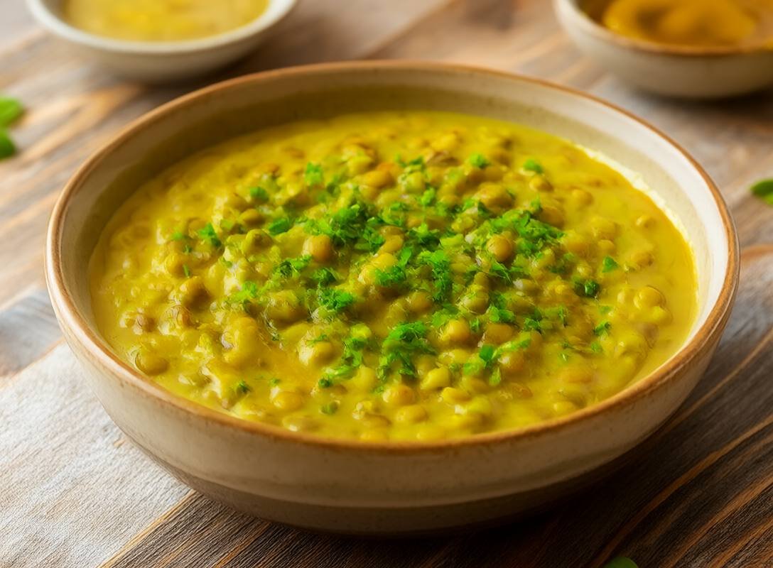 Creamy Coconut Lentil Dal with Turmeric & Spinach Recipe