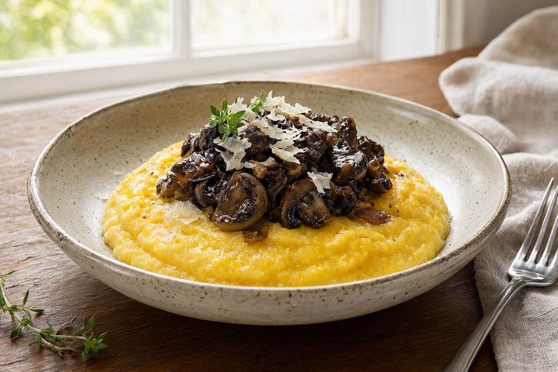 Creamy Polenta with Mushrooms