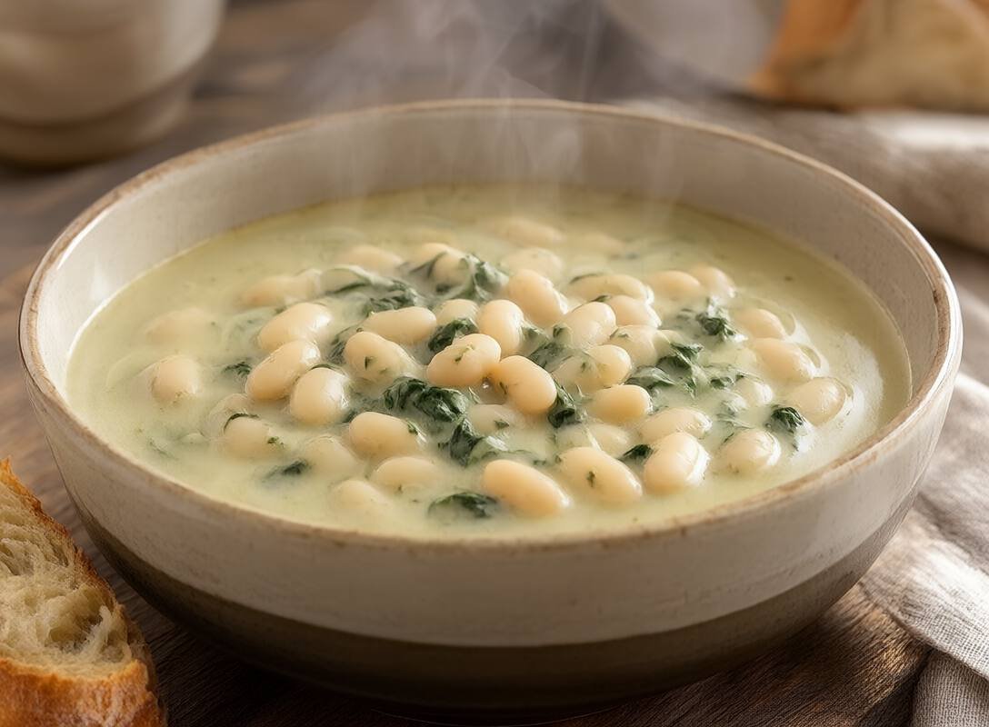 Creamy Spinach and White Bean Soup Recipe