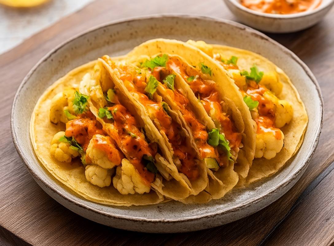 Crispy Cauliflower Tacos with Spicy Chipotle Sauce