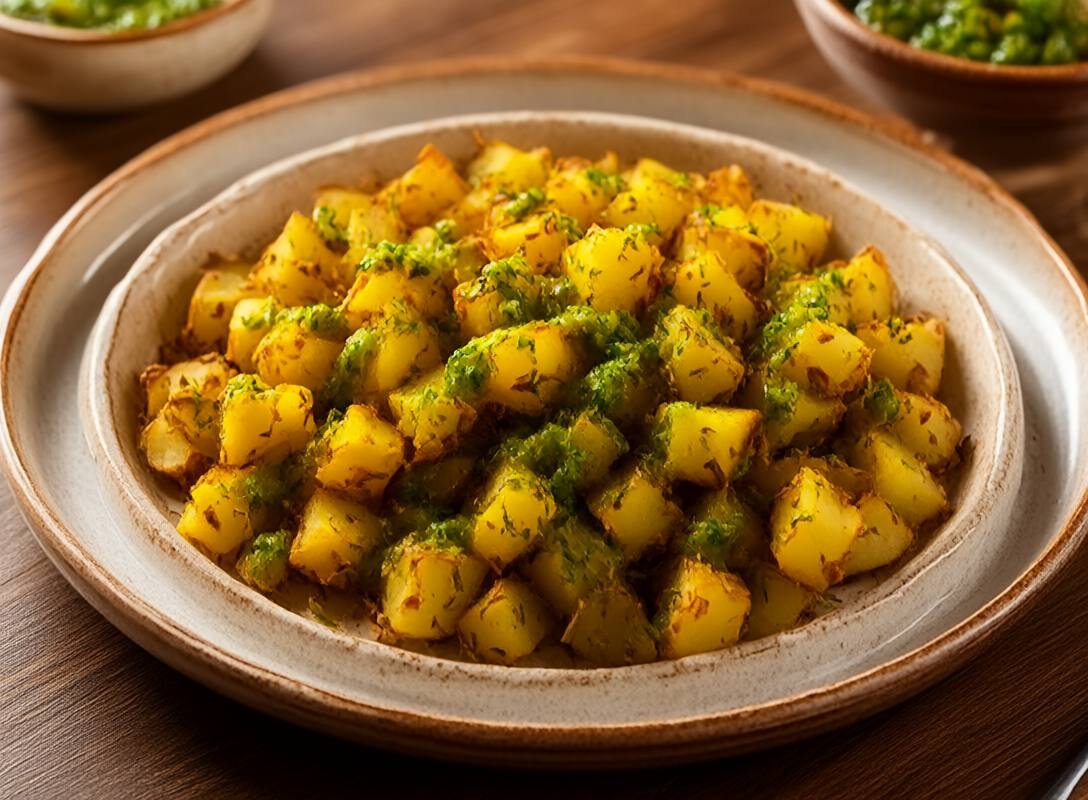 Crispy Smashed Potatoes with Zesty Chimichurri Sauce