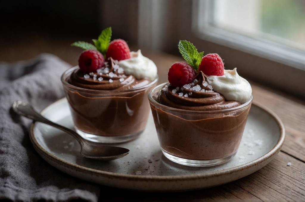 Dark Chocolate Avocado Mousse with Sea Salt