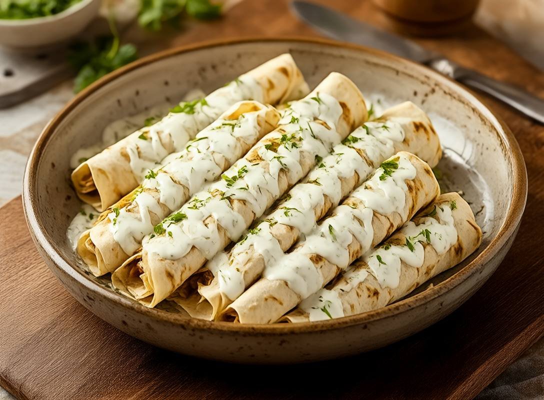 Vegan Shawarma Wraps with Creamy Garlic Sauce