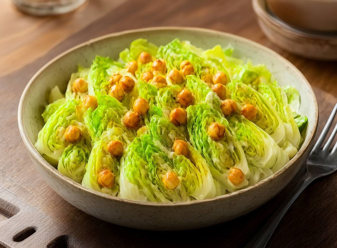 Grilled Romaine Caesar with Crispy Chickpeas