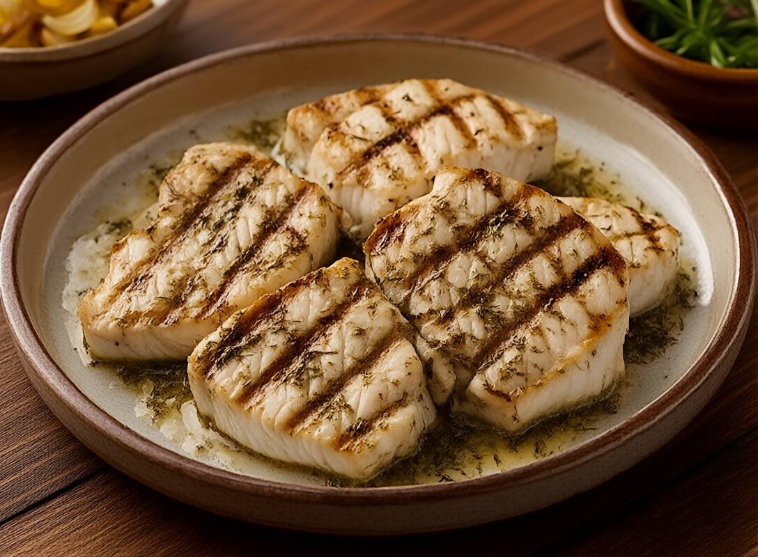 Grilled Swordfish Steaks with Garlic Herb Butter