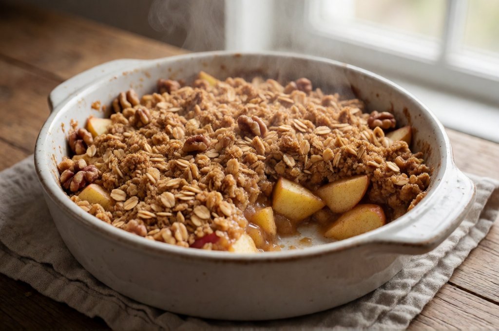 Healthy Apple & Cinnamon Crumble (Vegan Option)
