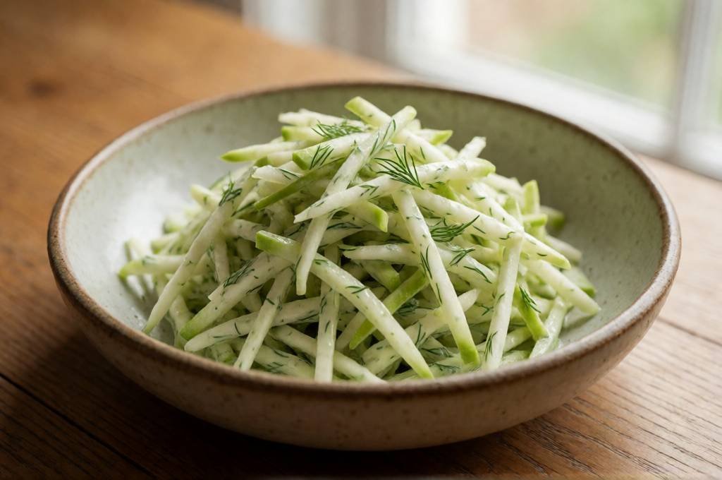 Kohlrabi and Apple Slaw with Lemon-Dill Dressing