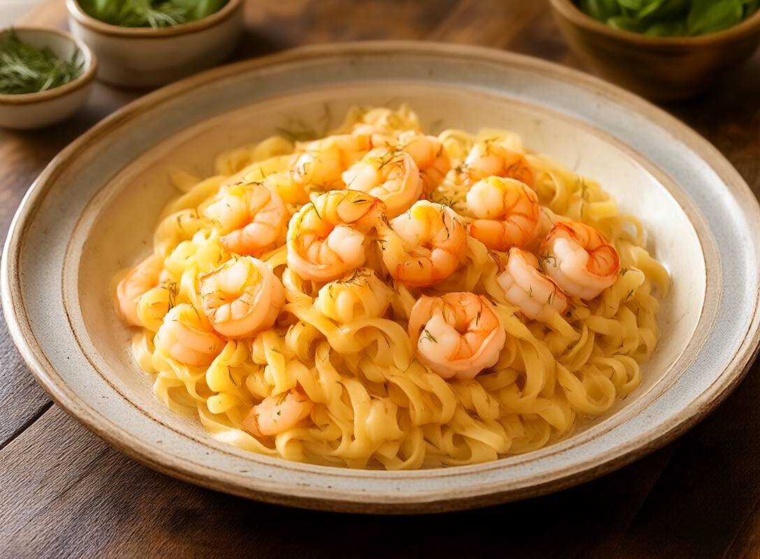 Lemon Garlic Shrimp Pasta with Spinach