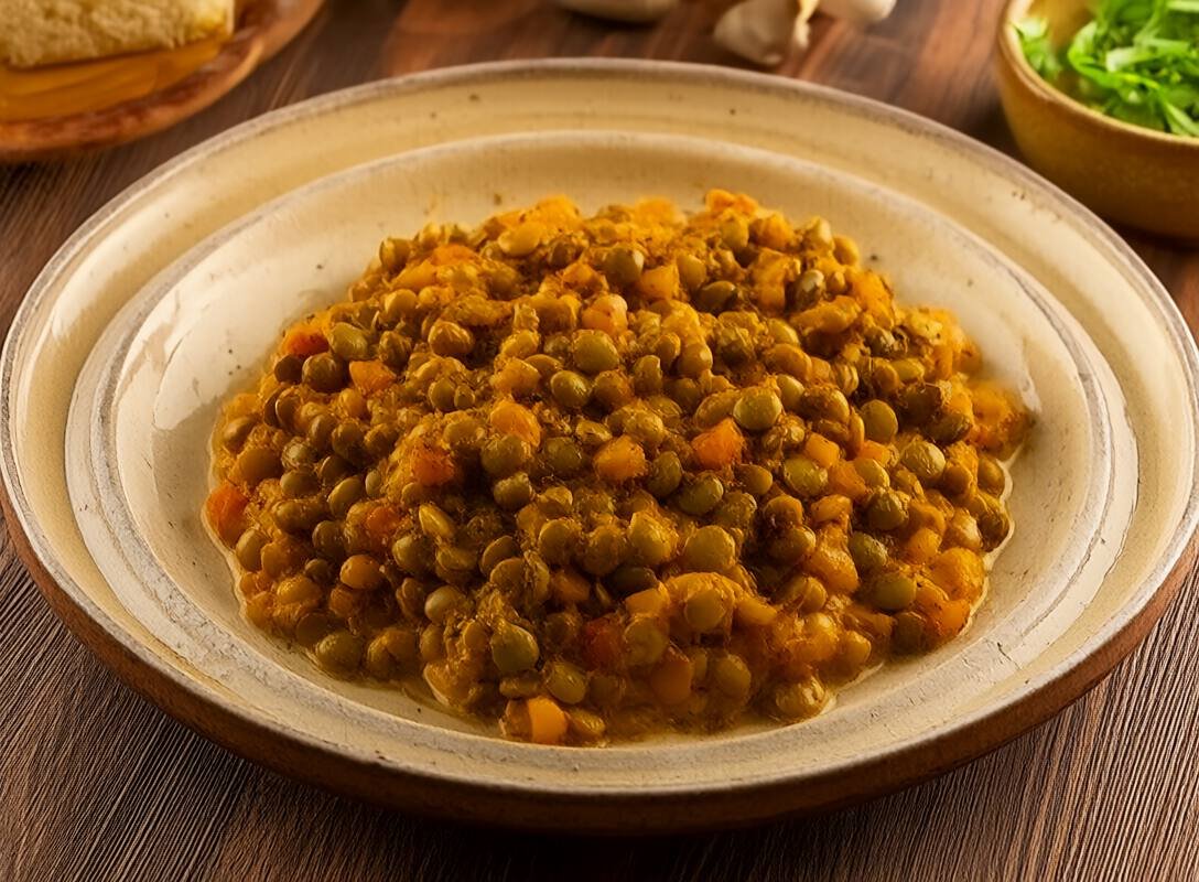 Lentil and Roasted Eggplant Stew with Ras el Hanout