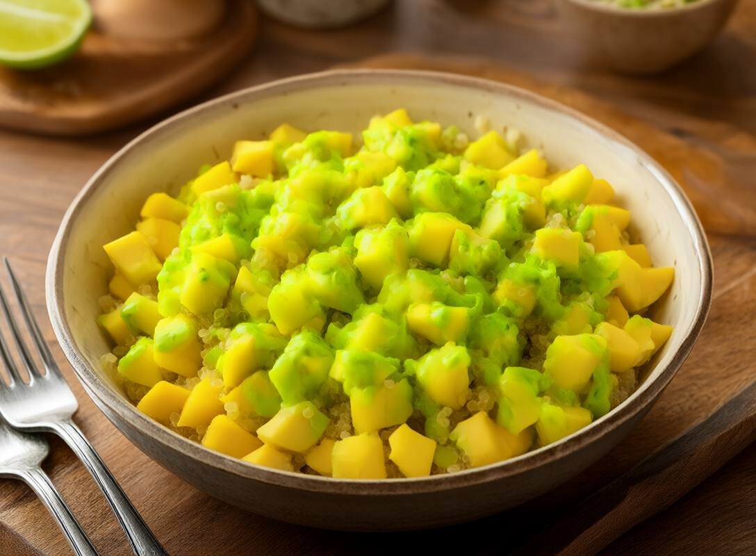 Mango and Avocado Quinoa Salad with Lime Dressing
