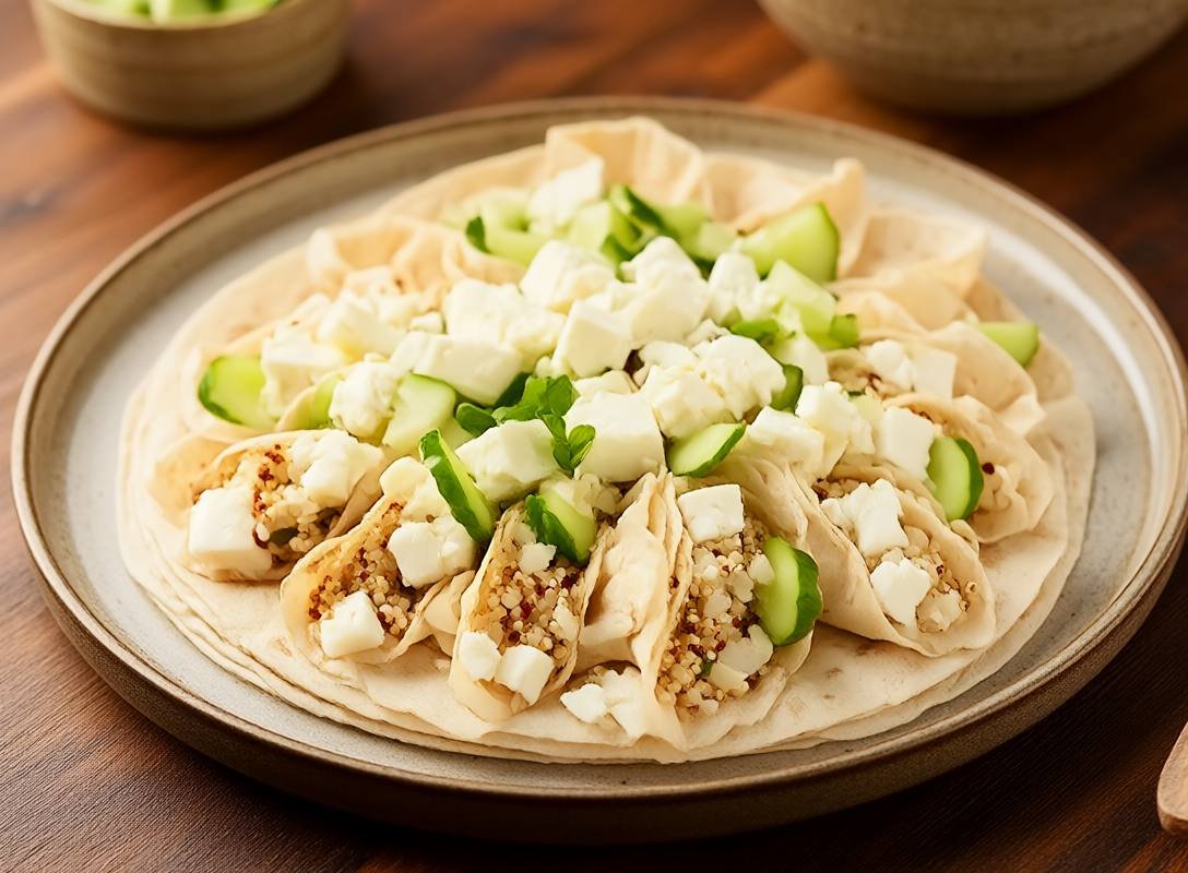 Quinoa Wraps with Feta and Cucumber