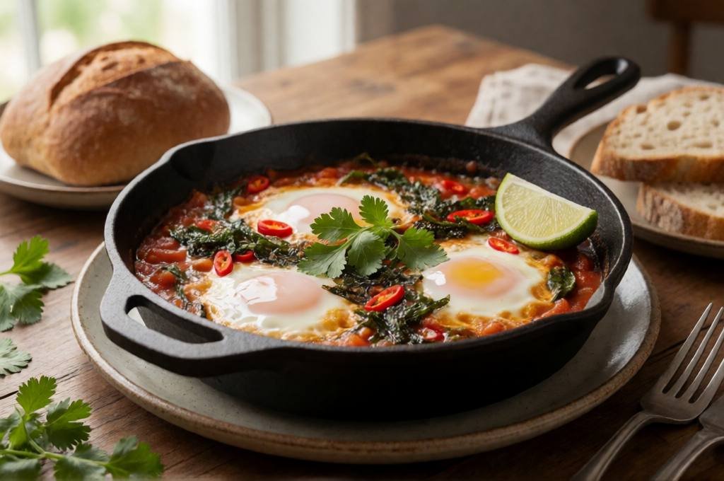 Pad Kra Pao Shakshuka (Thai Basil Eggs)