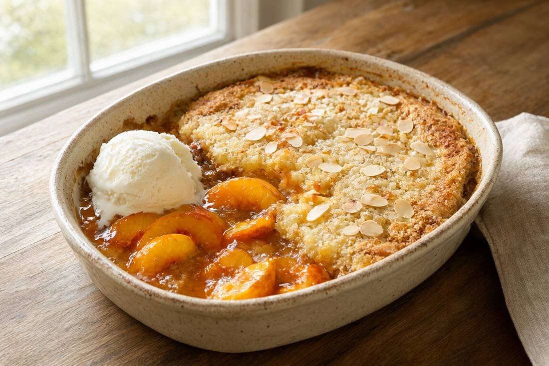 Peach and Almond Cobbler