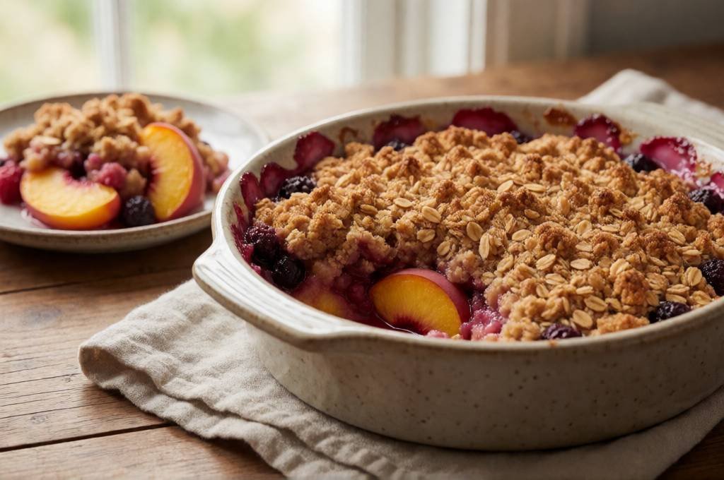 Peach & Berry Oat Cobbler