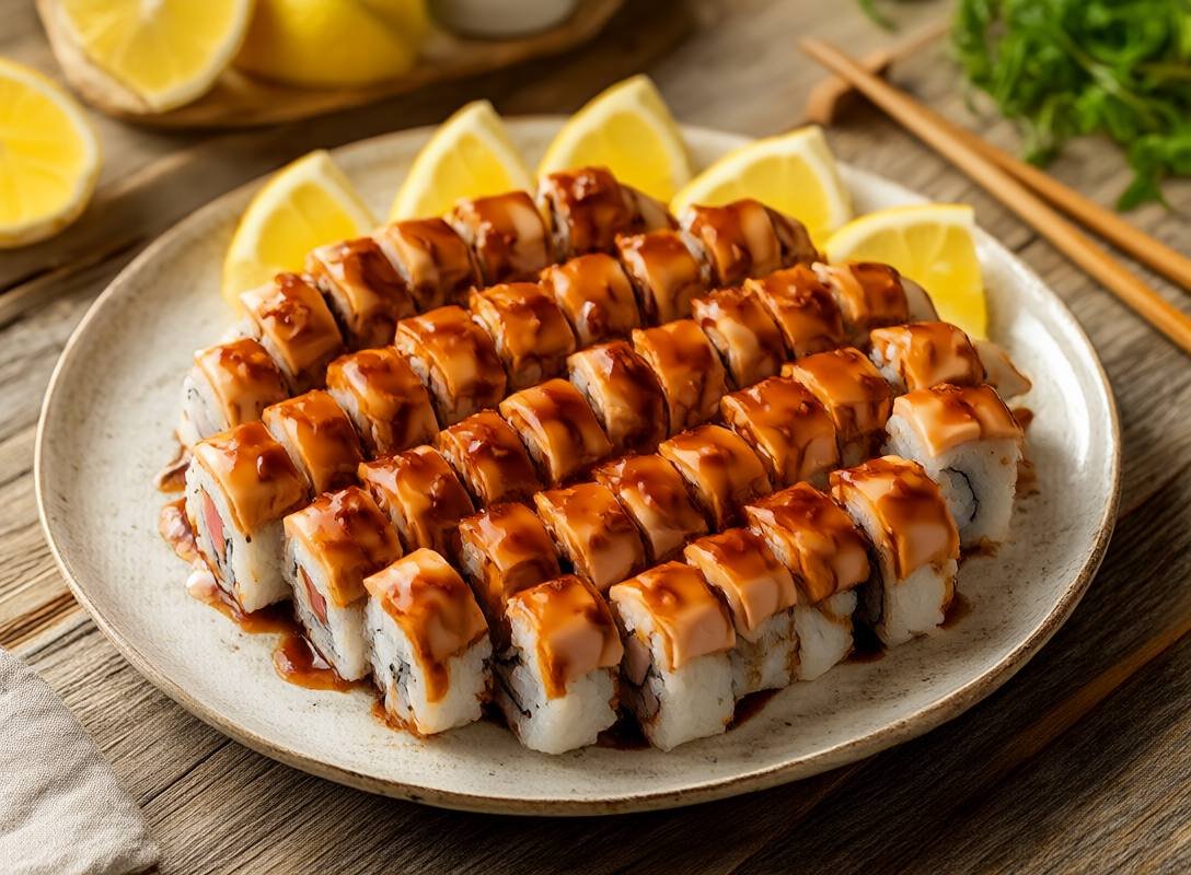 Teriyaki Glazed Tofu and Tuna Sushi Roll Recipe