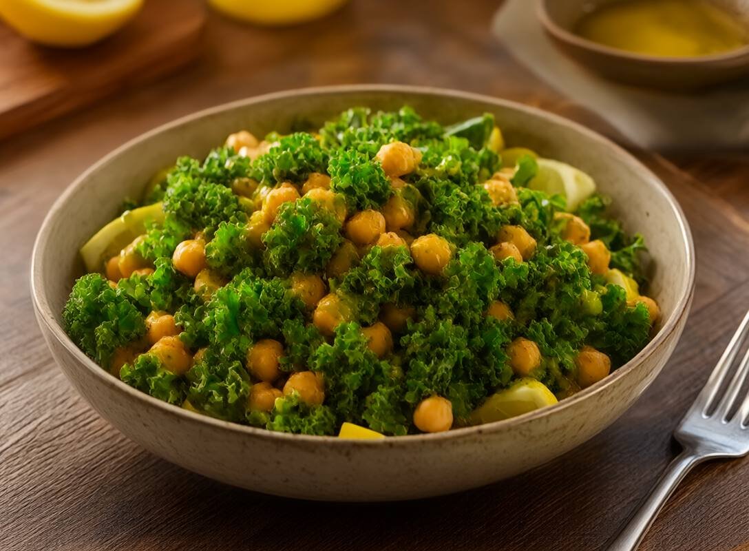Protein-Packed Kale and Chickpea Salad with Zesty Lemon Dressing