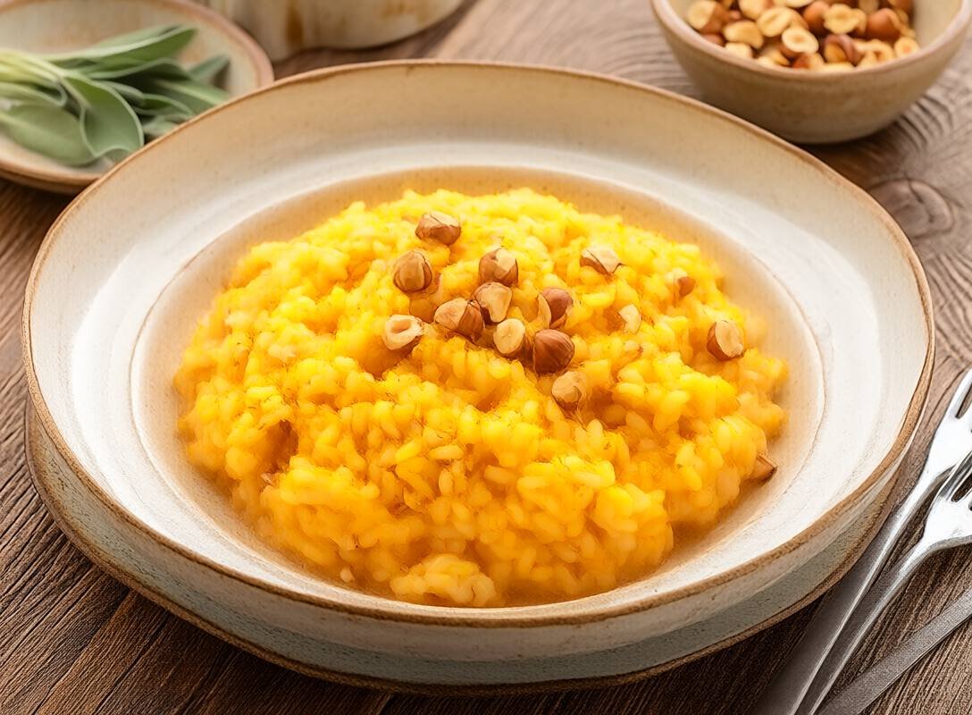 Pumpkin and Sage Risotto with Toasted Hazelnuts