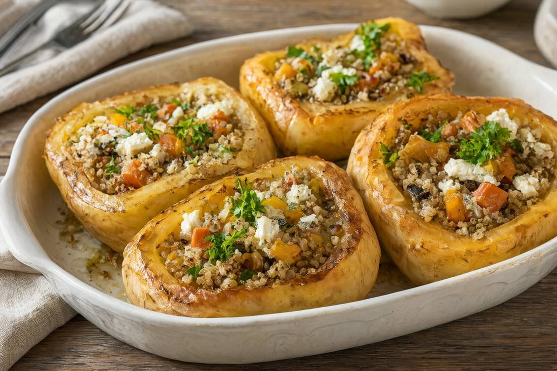 Quinoa and Roast Veg Stuffed Peppers