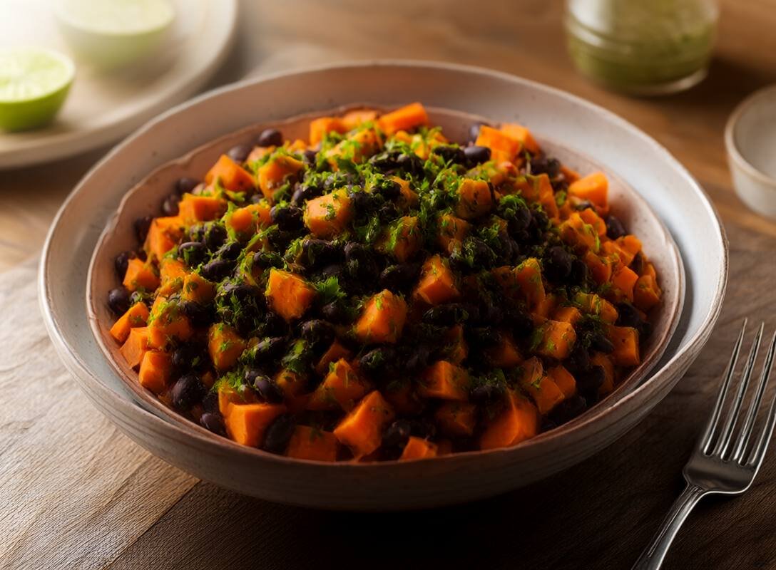 Sweet Potato and Black Bean Salad with Cilantro Lime Dressing