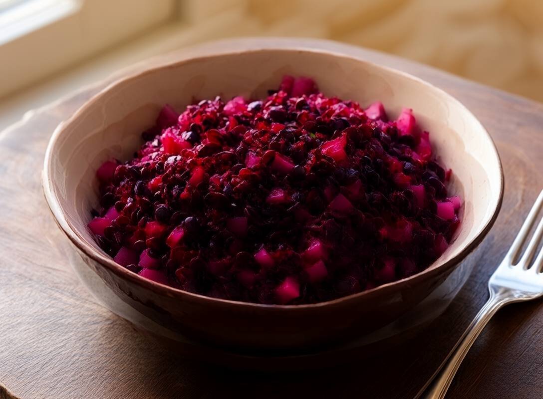 Roasted Beet and Lentil Salad with Goat Cheese