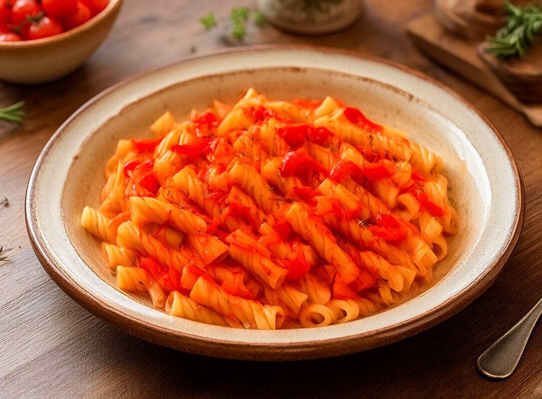 Roasted Red Pepper and Tomato Pasta Recipe